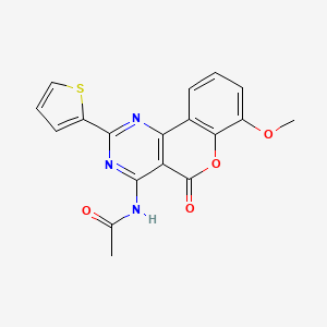 molecular formula C18H13N3O4S B3621129 N-[7-methoxy-5-oxo-2-(2-thienyl)-5H-chromeno[4,3-d]pyrimidin-4-yl]acetamide 