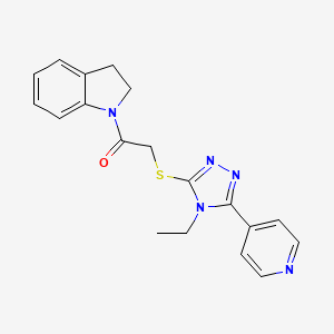 molecular formula C19H19N5OS B3621136 1-({[4-ethyl-5-(4-pyridinyl)-4H-1,2,4-triazol-3-yl]thio}acetyl)indoline 