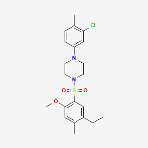 molecular formula C22H29ClN2O3S B3621151 1-(3-Chloro-4-methylphenyl)-4-[2-methoxy-4-methyl-5-(propan-2-yl)benzenesulfonyl]piperazine 