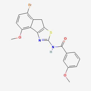 molecular formula C19H15BrN2O3S B3621196 N-{7-Bromo-4-methoxy-8H-indeno[1,2-D][1,3]thiazol-2-YL}-3-methoxybenzamide 