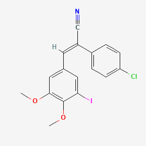 (2E)-2-(4-chlorophenyl)-3-(3-iodo-4,5-dimethoxyphenyl)prop-2-enenitrile