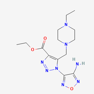 molecular formula C14H22N8O3 B3621220 ethyl 1-(4-amino-1,2,5-oxadiazol-3-yl)-5-[(4-ethylpiperazin-1-yl)methyl]-1H-1,2,3-triazole-4-carboxylate 