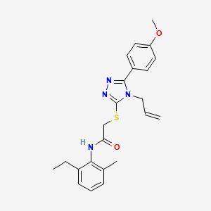 molecular formula C23H26N4O2S B3621221 N-(2-ethyl-6-methylphenyl)-2-{[5-(4-methoxyphenyl)-4-(prop-2-en-1-yl)-4H-1,2,4-triazol-3-yl]sulfanyl}acetamide 