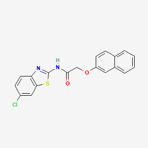 molecular formula C19H13ClN2O2S B3621227 N-(6-CHLORO-13-BENZOTHIAZOL-2-YL)-2-(NAPHTHALEN-2-YLOXY)ACETAMIDE 