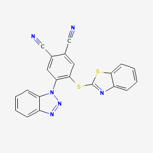 molecular formula C21H10N6S2 B3621236 4-(1,3-benzothiazol-2-ylsulfanyl)-5-(1H-benzotriazol-1-yl)benzene-1,2-dicarbonitrile 