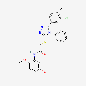 molecular formula C25H23ClN4O3S B3621252 2-{[5-(3-chloro-4-methylphenyl)-4-phenyl-4H-1,2,4-triazol-3-yl]sulfanyl}-N-(2,5-dimethoxyphenyl)acetamide 