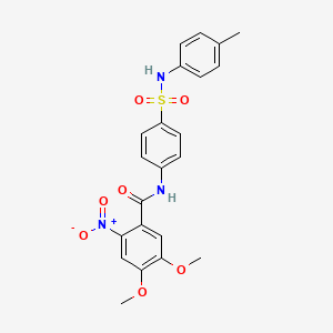 molecular formula C22H21N3O7S B3621268 4,5-DIMETHOXY-2-NITRO-N-[4-(4-TOLUIDINOSULFONYL)PHENYL]BENZAMIDE 