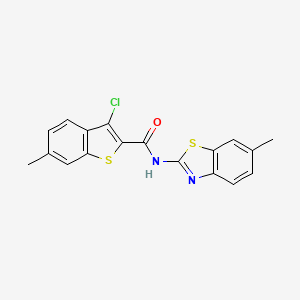 3-chloro-6-methyl-N-(6-methyl-1,3-benzothiazol-2-yl)-1-benzothiophene-2-carboxamide