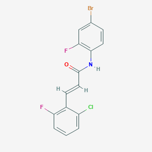 molecular formula C15H9BrClF2NO B3621292 N-(4-bromo-2-fluorophenyl)-3-(2-chloro-6-fluorophenyl)acrylamide 