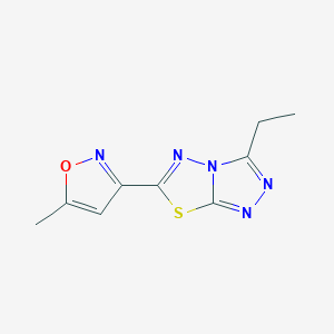 molecular formula C9H9N5OS B362132 3-Ethyl-6-(5-methyl-3-isoxazolyl)[1,2,4]triazolo[3,4-b][1,3,4]thiadiazole CAS No. 954314-41-1