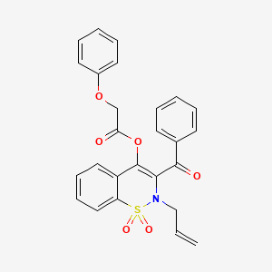 molecular formula C26H21NO6S B3621336 2-allyl-3-benzoyl-1,1-dioxido-2H-1,2-benzothiazin-4-yl phenoxyacetate 