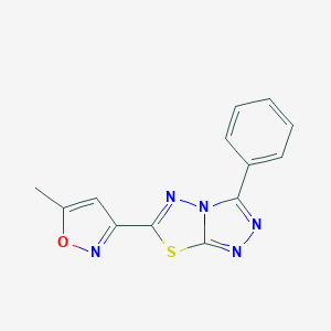 molecular formula C13H9N5OS B362134 6-(5-Methyl-1,2-oxazol-3-yl)-3-phenyl[1,2,4]triazolo[3,4-b][1,3,4]thiadiazole CAS No. 954837-36-6