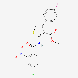 molecular formula C19H12ClFN2O5S B3621343 methyl 2-[(4-chloro-2-nitrobenzoyl)amino]-4-(4-fluorophenyl)-3-thiophenecarboxylate 