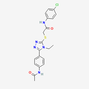 2-({5-[4-(acetylamino)phenyl]-4-ethyl-4H-1,2,4-triazol-3-yl}sulfanyl)-N-(4-chlorophenyl)acetamide