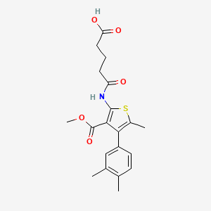 molecular formula C20H23NO5S B3621406 4-{[4-(3,4-DIMETHYLPHENYL)-3-(METHOXYCARBONYL)-5-METHYLTHIOPHEN-2-YL]CARBAMOYL}BUTANOIC ACID 