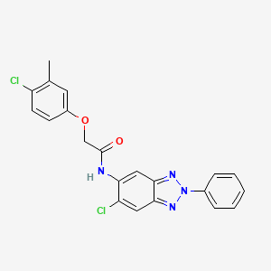 2-(4-chloro-3-methylphenoxy)-N-(6-chloro-2-phenylbenzotriazol-5-yl)acetamide