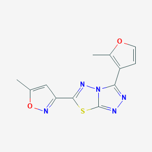 molecular formula C12H9N5O2S B362143 3-(2-Methyl-3-furyl)-6-(5-methyl-3-isoxazolyl)[1,2,4]triazolo[3,4-b][1,3,4]thiadiazole CAS No. 954837-51-5