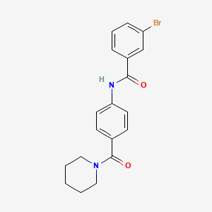 molecular formula C19H19BrN2O2 B3621437 3-bromo-N-[4-(1-piperidinylcarbonyl)phenyl]benzamide 