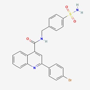 molecular formula C23H18BrN3O3S B3621451 N-[4-(aminosulfonyl)benzyl]-2-(4-bromophenyl)-4-quinolinecarboxamide 