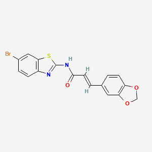 molecular formula C17H11BrN2O3S B3621459 (E)-3-(benzo[d][1,3]dioxol-5-yl)-N-(6-bromobenzo[d]thiazol-2-yl)acrylamide 