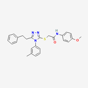 N-(4-methoxyphenyl)-2-{[4-(3-methylphenyl)-5-(2-phenylethyl)-4H-1,2,4-triazol-3-yl]thio}acetamide