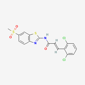 molecular formula C17H12Cl2N2O3S2 B3621480 3-(2,6-dichlorophenyl)-N-[6-(methylsulfonyl)-1,3-benzothiazol-2-yl]acrylamide 