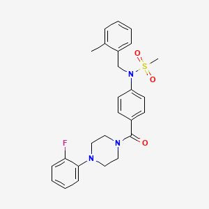 molecular formula C26H28FN3O3S B3621512 N-(4-{[4-(2-fluorophenyl)-1-piperazinyl]carbonyl}phenyl)-N-(2-methylbenzyl)methanesulfonamide 