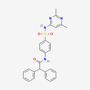 molecular formula C26H24N4O3S B3621519 N-(4-{[(2,6-dimethyl-4-pyrimidinyl)amino]sulfonyl}phenyl)-2,2-diphenylacetamide 