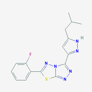6-(2-fluorophenyl)-3-(3-isobutyl-1H-pyrazol-5-yl)[1,2,4]triazolo[3,4-b][1,3,4]thiadiazole