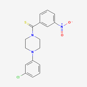 molecular formula C17H16ClN3O2S B3621541 1-(3-chlorophenyl)-4-[(3-nitrophenyl)carbonothioyl]piperazine 