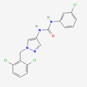 molecular formula C17H13Cl3N4O B3621546 N-(3-chlorophenyl)-N'-[1-(2,6-dichlorobenzyl)-1H-pyrazol-4-yl]urea 