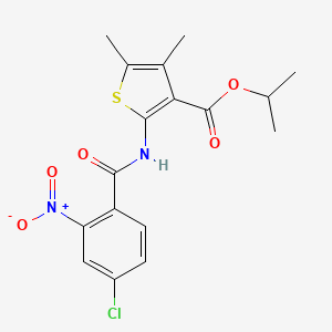 molecular formula C17H17ClN2O5S B3621577 isopropyl 2-[(4-chloro-2-nitrobenzoyl)amino]-4,5-dimethyl-3-thiophenecarboxylate 