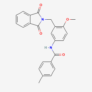 molecular formula C24H20N2O4 B3621583 N-{3-[(1,3-dioxo-1,3-dihydro-2H-isoindol-2-yl)methyl]-4-methoxyphenyl}-4-methylbenzamide 