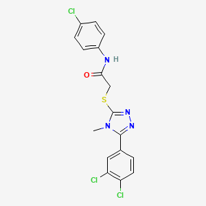 molecular formula C17H13Cl3N4OS B3621600 N-(4-chlorophenyl)-2-{[5-(3,4-dichlorophenyl)-4-methyl-4H-1,2,4-triazol-3-yl]sulfanyl}acetamide 