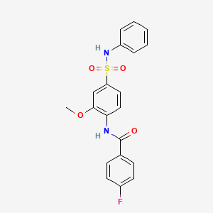 molecular formula C20H17FN2O4S B3621609 4-fluoro-N-[2-methoxy-4-(phenylsulfamoyl)phenyl]benzamide 