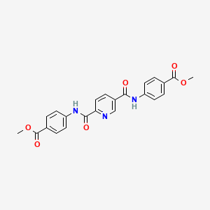 molecular formula C23H19N3O6 B3621611 METHYL 4-{[(6-{[4-(METHOXYCARBONYL)ANILINO]CARBONYL}-3-PYRIDYL)CARBONYL]AMINO}BENZOATE 