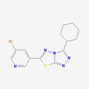 molecular formula C14H14BrN5S B362165 6-(5-Bromo-3-pyridinyl)-3-cyclohexyl[1,2,4]triazolo[3,4-b][1,3,4]thiadiazole CAS No. 929970-94-5
