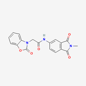 molecular formula C18H13N3O5 B3621650 N-(2-methyl-1,3-dioxo-2,3-dihydro-1H-isoindol-5-yl)-2-(2-oxo-1,3-benzoxazol-3(2H)-yl)acetamide 