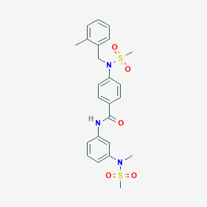 molecular formula C24H27N3O5S2 B3621657 4-[(2-methylbenzyl)(methylsulfonyl)amino]-N-{3-[methyl(methylsulfonyl)amino]phenyl}benzamide 