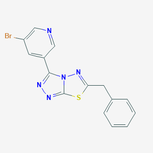 molecular formula C15H10BrN5S B362166 6-Benzyl-3-(5-bromo-3-pyridinyl)[1,2,4]triazolo[3,4-b][1,3,4]thiadiazole CAS No. 951988-34-4