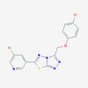 molecular formula C15H9Br2N5OS B362168 3-[(4-Bromophenoxy)methyl]-6-(5-bromo-3-pyridinyl)[1,2,4]triazolo[3,4-b][1,3,4]thiadiazole CAS No. 929962-10-7
