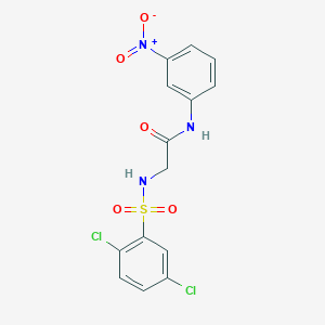 molecular formula C14H11Cl2N3O5S B3621695 N~2~-[(2,5-dichlorophenyl)sulfonyl]-N-(3-nitrophenyl)glycinamide 