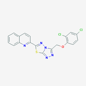 molecular formula C19H11Cl2N5OS B362171 2,4-Dichlorophenyl [6-(2-quinolinyl)[1,2,4]triazolo[3,4-b][1,3,4]thiadiazol-3-yl]methyl ether CAS No. 929832-71-3