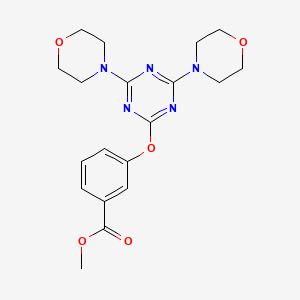 molecular formula C19H23N5O5 B3621712 METHYL 3-{[4,6-BIS(MORPHOLIN-4-YL)-1,3,5-TRIAZIN-2-YL]OXY}BENZOATE 