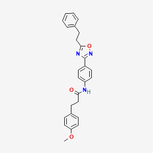 molecular formula C26H25N3O3 B3621723 3-(4-methoxyphenyl)-N-{4-[5-(2-phenylethyl)-1,2,4-oxadiazol-3-yl]phenyl}propanamide 