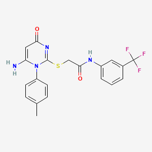 2-{[6-amino-1-(4-methylphenyl)-4-oxo-1,4-dihydro-2-pyrimidinyl]thio}-N-[3-(trifluoromethyl)phenyl]acetamide