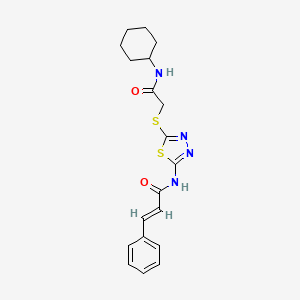 (2E)-N-(5-{[2-(cyclohexylamino)-2-oxoethyl]sulfanyl}-1,3,4-thiadiazol-2-yl)-3-phenylprop-2-enamide