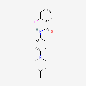 molecular formula C19H21IN2O B3621763 2-iodo-N-[4-(4-methylpiperidin-1-yl)phenyl]benzamide 