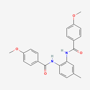 molecular formula C23H22N2O4 B3621779 4-METHOXY-N-[2-(4-METHOXYBENZAMIDO)-5-METHYLPHENYL]BENZAMIDE 