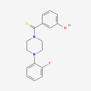 molecular formula C17H17FN2OS B3621785 3-{[4-(2-fluorophenyl)-1-piperazinyl]carbonothioyl}phenol 